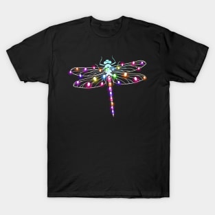 Dragonfly Christmas Lights Funny Dragonfly Xmas Tree T-Shirt